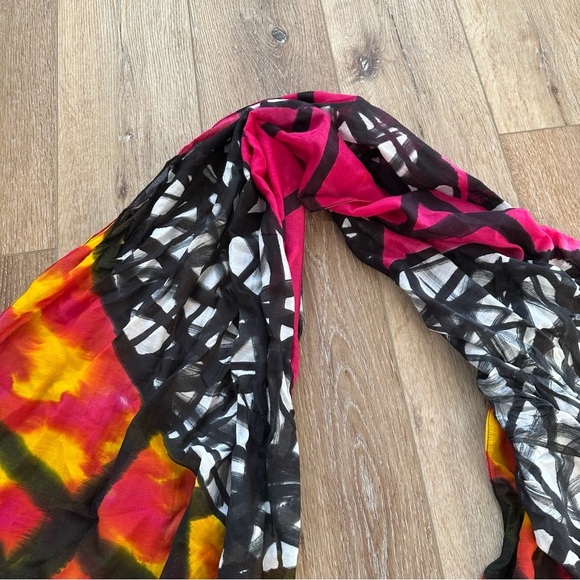 Paisley Road Multicolor Abstract Women’s Silk w Cotton Scarf OS NWT - Picture 4 of 11